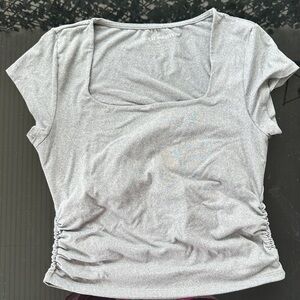 Gray Short Sleeve Top